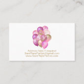 Rosa Goldballons Visitenkarte (Rückseite)