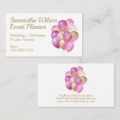 Rosa Goldballons Visitenkarte (Vorne/Hinten)