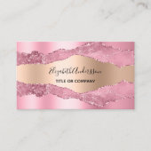 Rosa Goldbarren-Marmor QR-Foto Visitenkarte (Vorderseite)