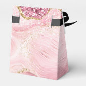 Rosa Goldbarsch Glitzer Marmorhochzeit Geschenkschachtel (Rückseite)