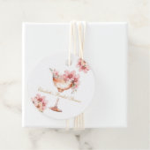 Rosa Goldblätter und Prosecco Cocktail Geschenkanhänger (Beispiel)