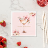 Rosa Goldblätter und Prosecco Cocktail Serviette (Beispiel)