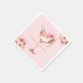 Rosa Goldblätter und Prosecco Cocktail Serviette (Ecke)