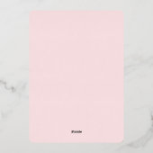 Rosa Goldblättrige Petalen und Prosecco-Brautparty Folieneinladung (Rückseite)