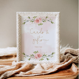 Rosa Goldblume Karten und Geschenke Poster