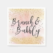 Rosa Goldbrunch und Bubbly Brautparty Napf Serviette (Vorderseite)
