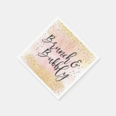 Rosa Goldbrunch und Bubbly Brautparty Napf Serviette (Ecke)