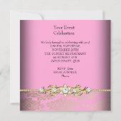 Rosa Goldcreme besticht durch elegantes Party Einladung (Rückseite)