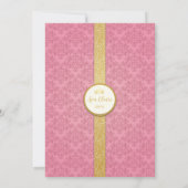 Rosa Golddrucker| Aschenputtel| Königlicher Geburt Einladung (Rückseite)