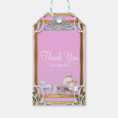 Rosa Golddruckkrone und Beförderung Süß 16 Party Geschenkanhänger (Vorderseite)