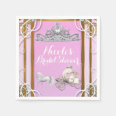 Rosa Golddruckkrone und Beförderung Süß 16 Party Serviette (Vorderseite)