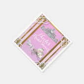 Rosa Golddruckkrone und Beförderung Süß 16 Party Serviette (Ecke)