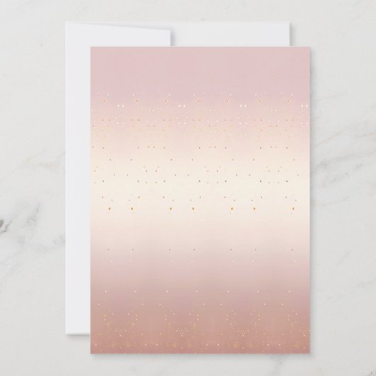 Rosa Golden Blätter Probe Florenz Abendessen Einladung (Rückseite)