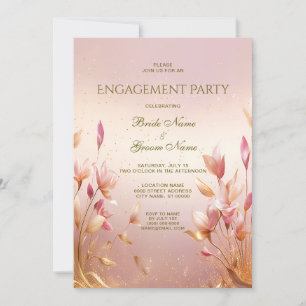 Rosa Golden Blätter Verlobung Florenz Einladung