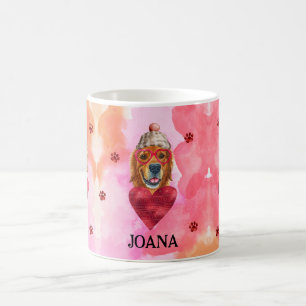 Rosa Golden Retriever Valentinstag Geschenk Hund Kaffeetasse