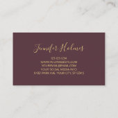 Rosa Golden Stripes Lines Visitenkarte (Rückseite)