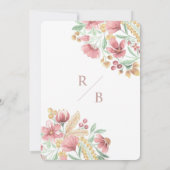 Rosa Golden Yellow Floral Arch Foto Hochzeit Save The Date (Rückseite)