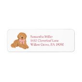 Rosa Goldendoodle-Welpen-Rücksendeetikett (Vorne)