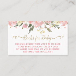 Rosa goldene Aquarellblüte Bringen Sie eine Buchum Visitenkarte