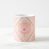 Rosa goldene Augen: Geometrisches Nahtloses Design Kaffeetasse (Mittel)