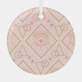 Rosa goldene Augen: Geometrisches Nahtloses Design Ornament Aus Glas