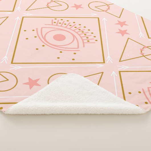 Rosa goldene Augen: Geometrisches Nahtloses Design Sherpadecke (3/4)