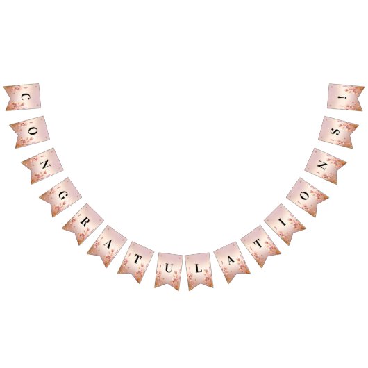 Rosa goldene Blätter Blumenbräunungsflagge Wimpelkette (Alle)