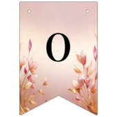 Rosa goldene Blätter Blumenbräunungsflagge Wimpelkette (Zweite Fahne)