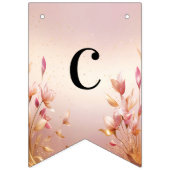 Rosa goldene Blätter Blumenbräunungsflagge Wimpelkette (Erste Fahne)