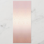 Rosa goldene Blätter Blumenmenü Menükarte (Rückseite)