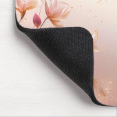 Rosa goldene Blätter Blumenmousepad Mousepad (Ecke)