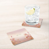 Rosa goldene Blätter Blumenpapier Untersetzer (Vor Ort)