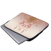 Rosa goldene Blätter Blumenschläfer Laptopschutzhülle (Vorne Knopf)