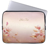 Rosa goldene Blätter Blumenschläfer Laptopschutzhülle (Vorderseite)