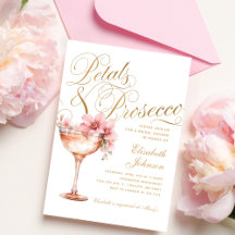 Rosa Goldene Blumenblüten & Prosecco Brautparty