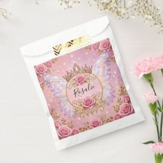 Rosa & Goldene Blumenfee Prinzessin Rosen Schmette Geschenktütchen