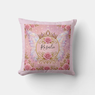 Rosa & Goldene Blumenfee Prinzessin Rosen Schmette Kissen