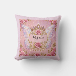 Rosa & Goldene Blumenfee Prinzessin Rosen Schmette Kissen
