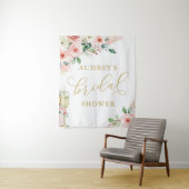 Rosa goldene Blüte/Champagner Glasdusche Hintergru Wandteppich (Beispiel)