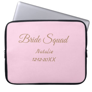 Rosa goldene Brautjungfern-Squad Name Mädchenname Laptopschutzhülle