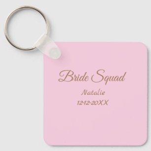 Rosa goldene Brautjungfern-Squad Name Mädchenname Schlüsselanhänger