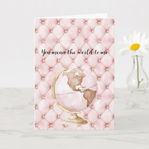 Rosa Goldene Büschel Du bedeutest mir die Welt Kug Karte