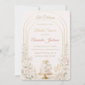 Rosa Goldene Elegante Einladung (Vorderseite)
