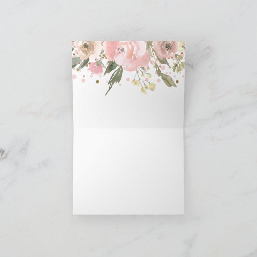 Rosa goldene Farbe Dankeskarte (Innenseite)