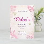 Rosa goldene Farbe Einladung (Stehend Vorderseite)