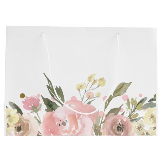 Rosa goldene Farbe Große Geschenktüte (Rückseite)