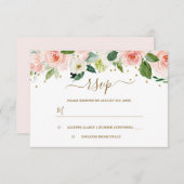 Rosa goldene Farbe RSVP Karte (Vorne/Hinten)