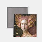 Rosa goldene Fee Fantastische Kunst Magnet (Vorderseite/Rückseite)