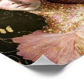 Rosa goldene Fee Fantastische Kunst Poster (Ecke)