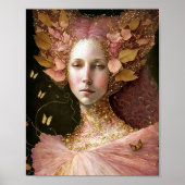 Rosa goldene Fee Fantastische Kunst Poster (Vorne)